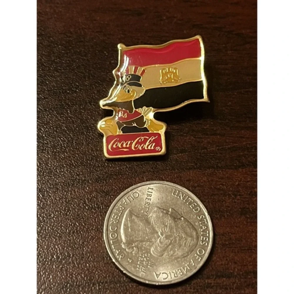 Vintage 1984‎ Los Angeles Olympics Coca Cola Sam Eagle Syria Flag Lapel Pin